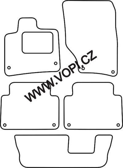 Textil-Autoteppiche Audi Q7 7 míst 2006 - 05/2015 Perfectfit (216)